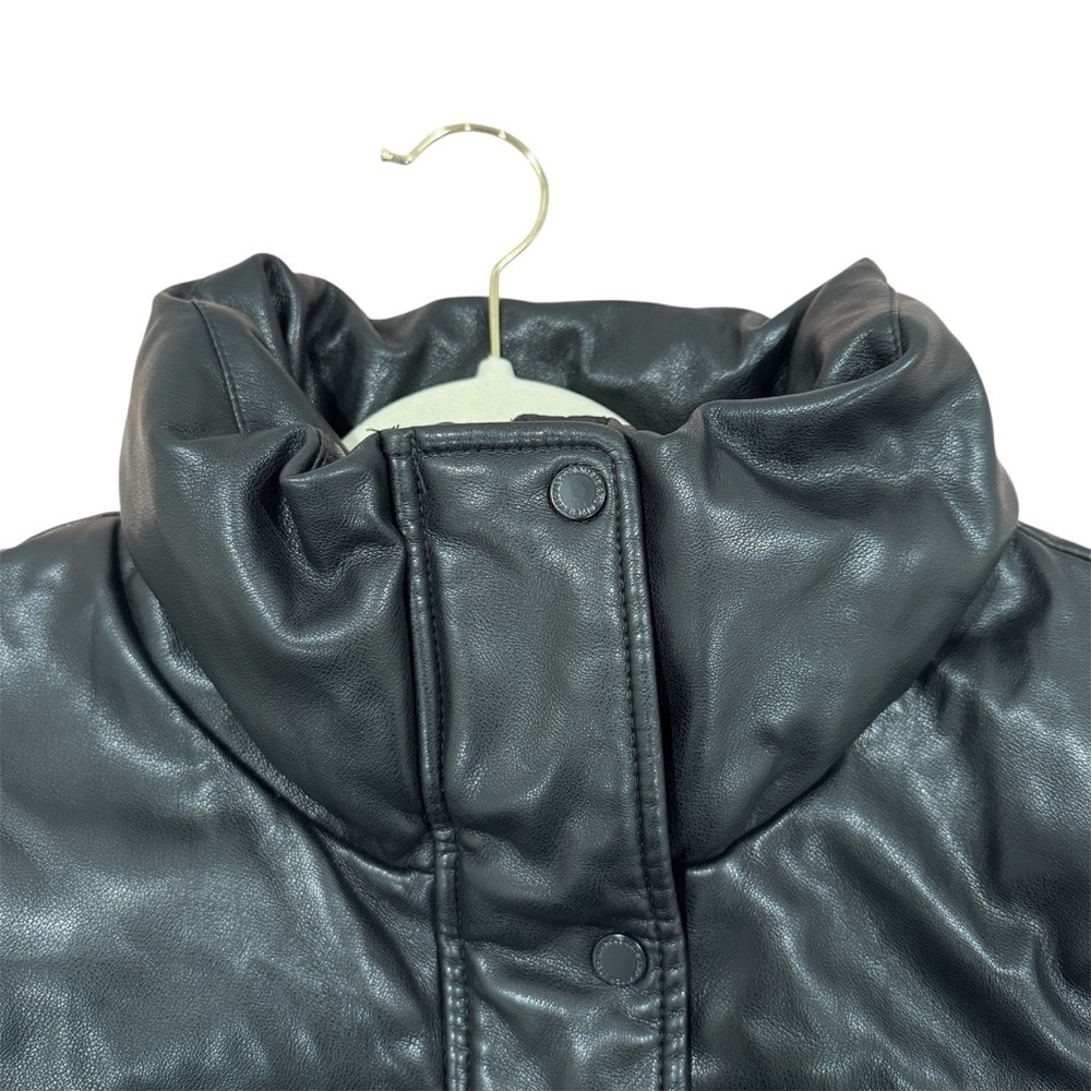 Abercrombie & Fitch Vegan Leather Puffer Vest Black Sz XL - Picture 8 of 14
